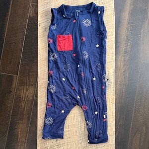Kyte baby - Navy Blue Fireworks Sleeveless Zippered Romper